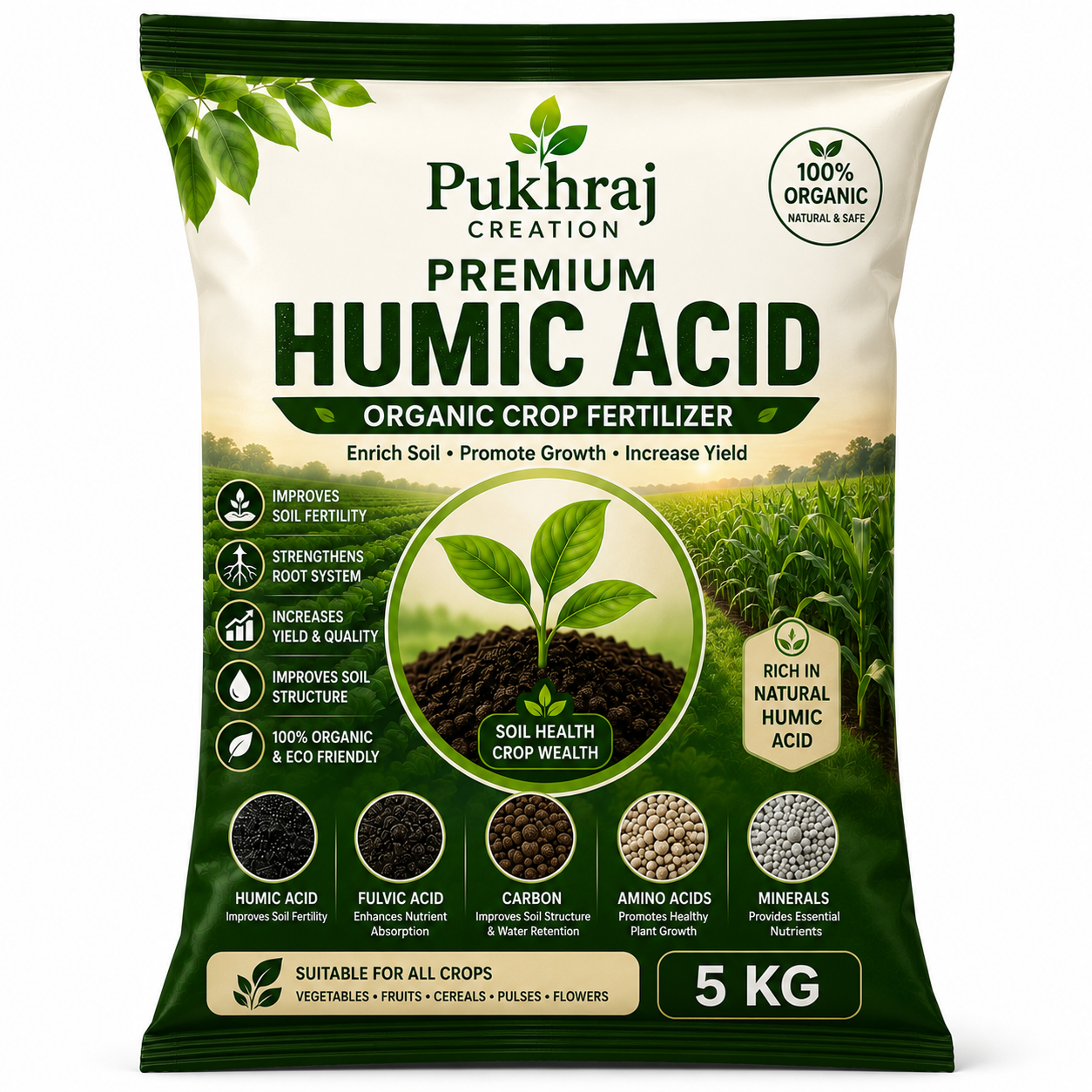 Premium Humic Acid Organic Crop Fertilizer